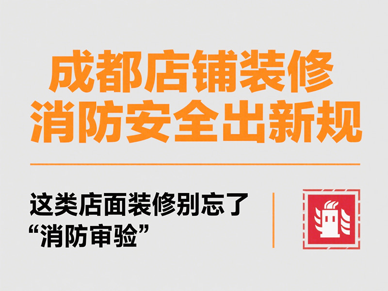 成都店鋪裝修消防安全出新規(guī):這類店面裝修別忘了 “消防審驗(yàn)”